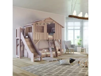 Mathy by Bols boomhut stapelbed met platform en glijbaan 90x190 - donker grijs - Afbeelding 12
