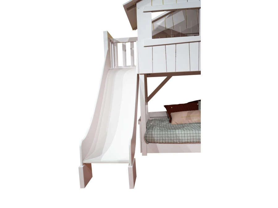 Mathy by Bols boomhut stapelbed met platform en glijbaan 90x190 - donker grijs - Afbeelding 3