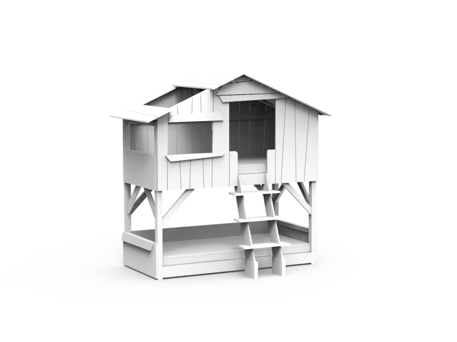 Mathy by Bols boomhut stapelbed 90x190 - wit