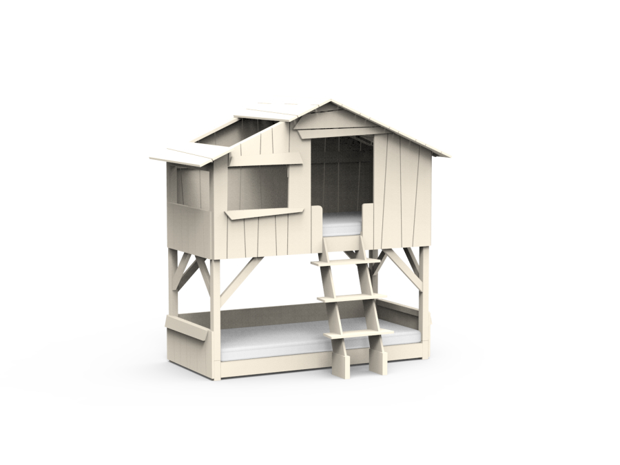 Mathy by Bols boomhut stapelbed 90x190 - beige ivoor