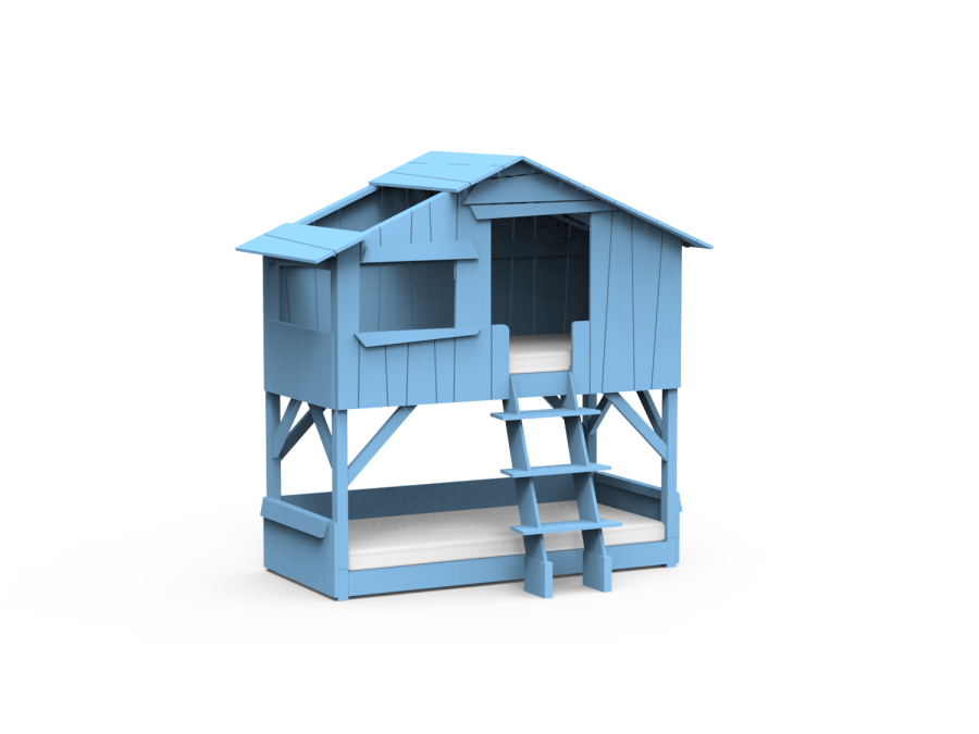 Mathy by Bols boomhut stapelbed 90x190 - azur blauw