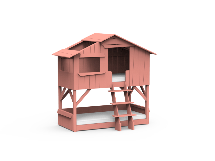 Mathy by Bols boomhut stapelbed 90x190 - koraal