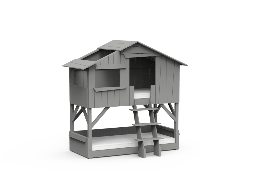 Mathy by Bols boomhut stapelbed 90x190 - cement grijs