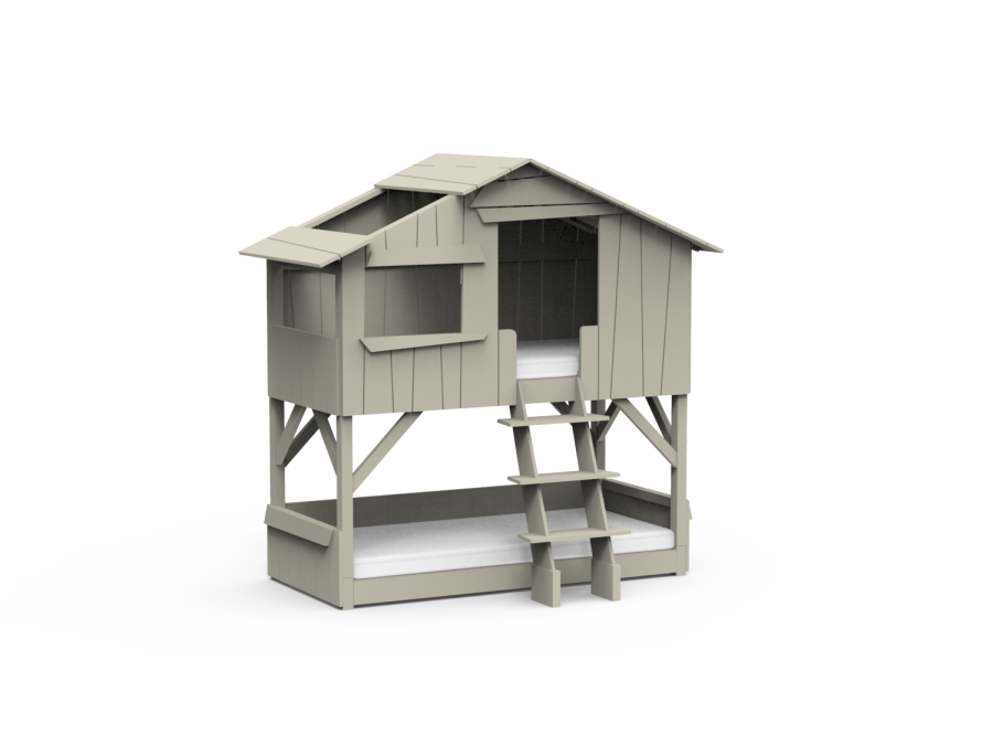 Mathy by Bols boomhut stapelbed 90x190 - moos grijs