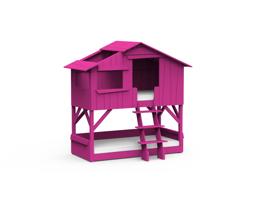 Mathy by Bols boomhut stapelbed 90x190 - zomer roze