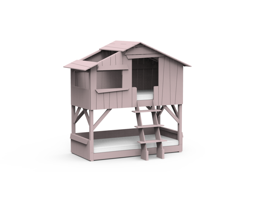 Mathy by Bols boomhut stapelbed 90x190 - winter roze