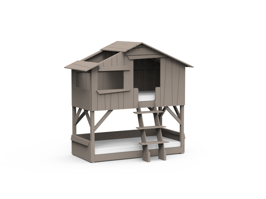 Mathy by Bols boomhut stapelbed 90x190 - taupe