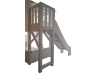Mathy by Bols boomhut stapelbed met platform en glijbaan 90x190 - donker grijs - Afbeelding 4