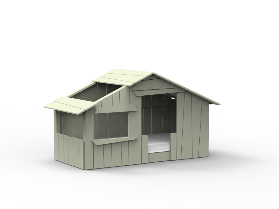 Mathy by Bols boomhut bed 90x190 - moos grijs