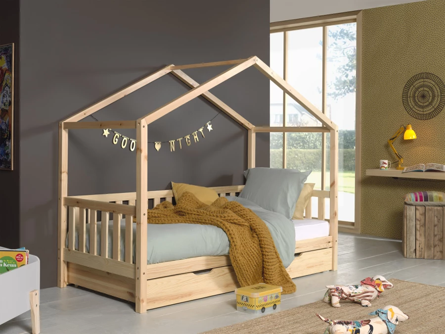 Vipack Dallas huisbed MH met bedlade - natuur - Afbeelding 2