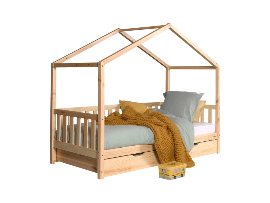 Vipack Dallas huisbed MH met bedlade - natuur