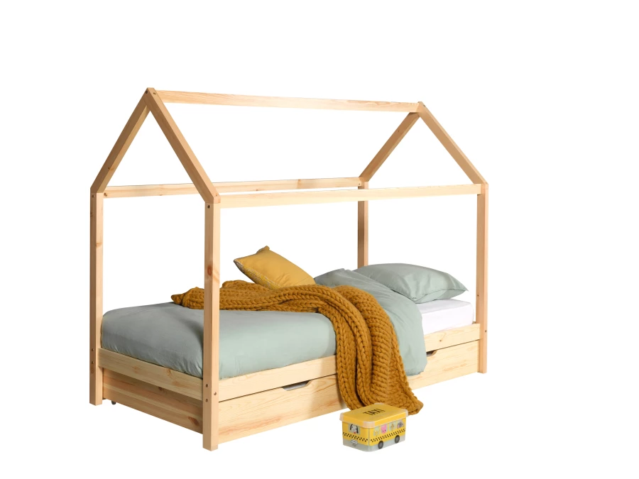 Vipack Dallas huisbed LP met bedlade - natuur