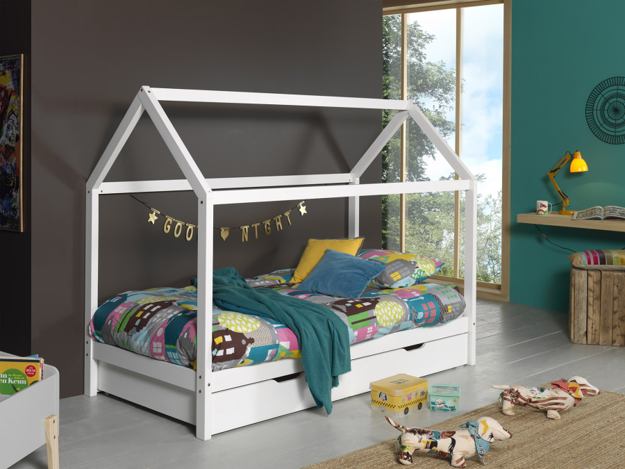Vipack Dallas huisbed LP met bedlade - wit - Afbeelding 2