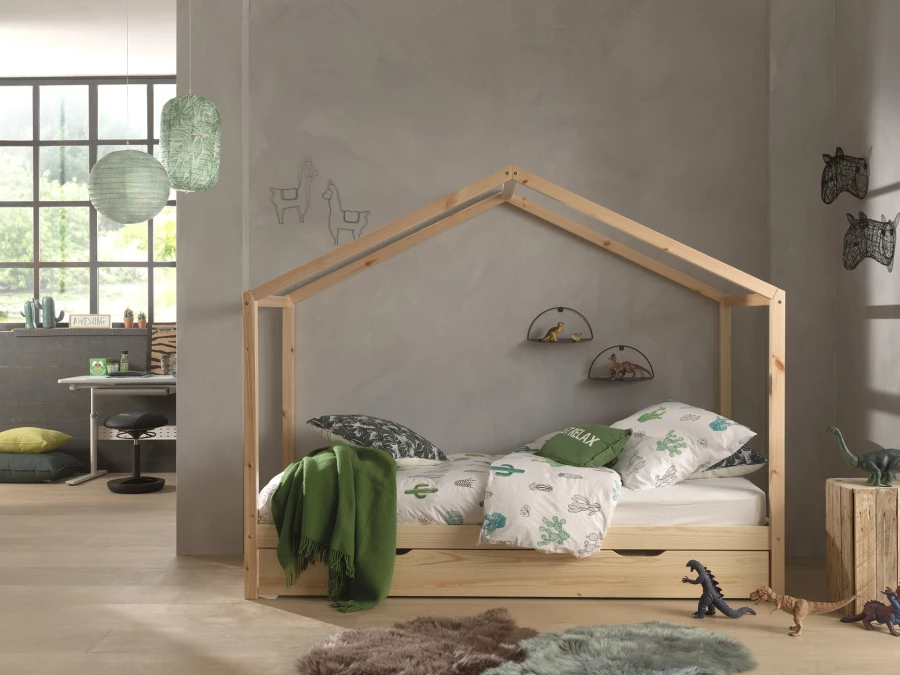 Vipack Dallas huisbed ZH met bedlade - natuur - Afbeelding 2