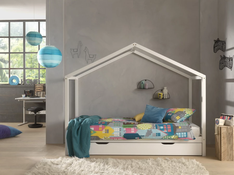 Vipack Dallas huisbed ZH met bedlade - wit - Afbeelding 2