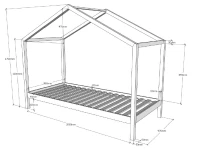 Vipack Dallas huisbed ZH met bedlade - natuur - Afbeelding 6