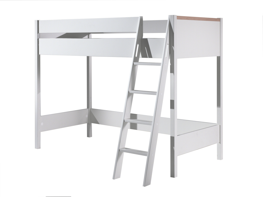 Vipack London hoogslaper met bureau, ladeblok en kast - wit - Afbeelding 6