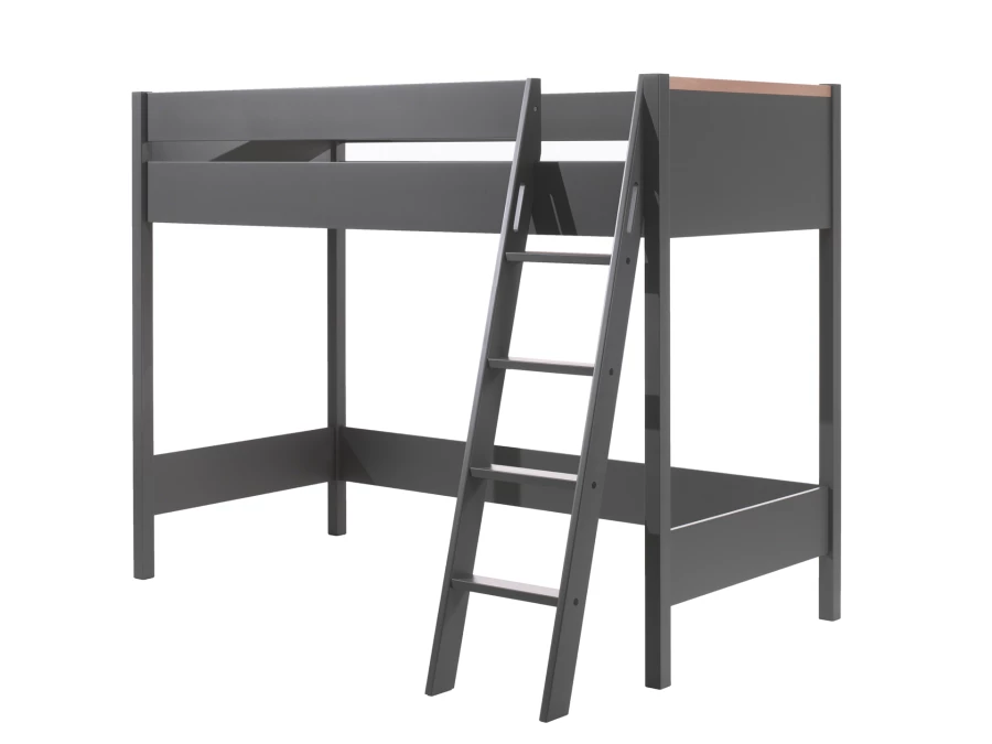 Vipack London hoogslaper met bureau, ladeblok en kast - antraciet - Afbeelding 6
