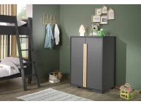 Vipack London hoogslaper met bureau, ladeblok en kast - antraciet - Afbeelding 4
