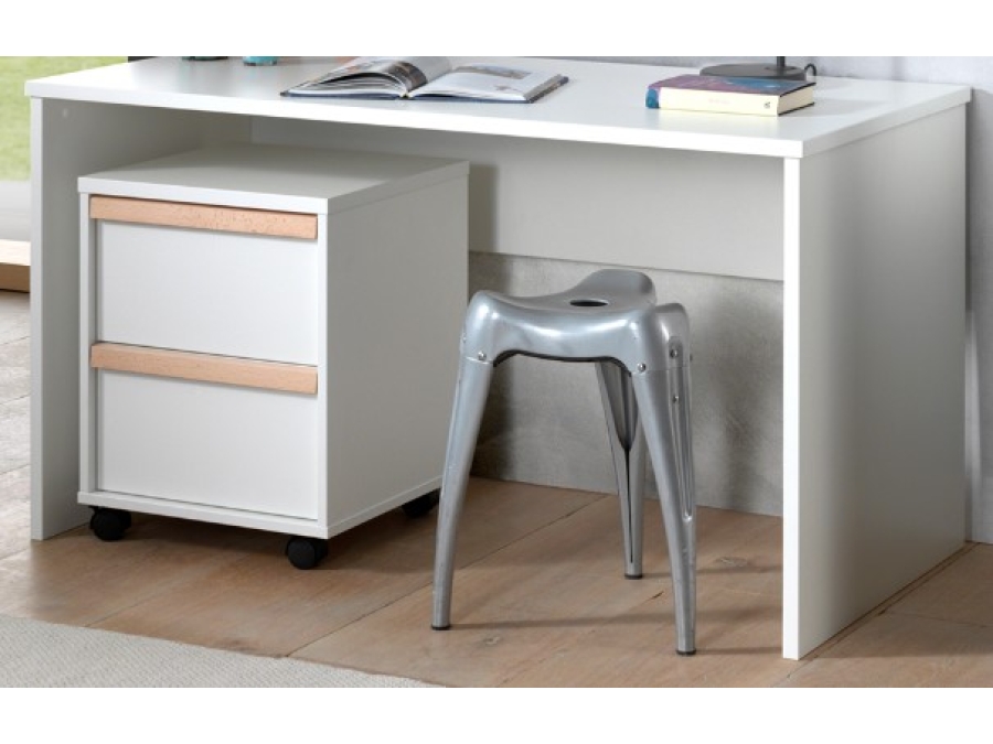 Vipack London hoogslaper met bureau, ladeblok en kast - wit - Afbeelding 5