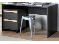 Vipack London hoogslaper met bureau, ladeblok en kast - antraciet - Afbeelding 3