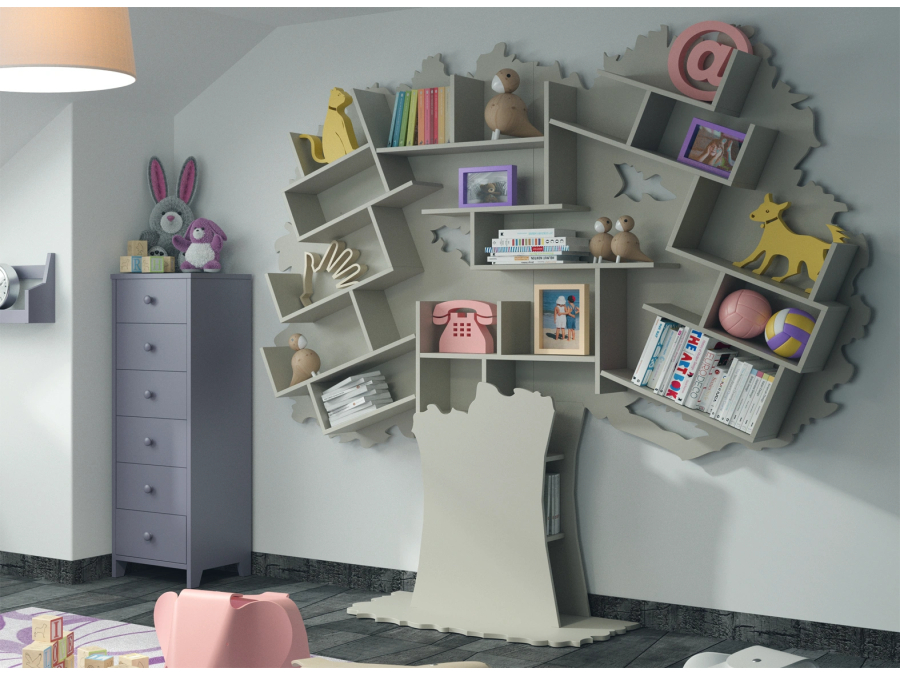 Mathy by Bols Tess grote boom boekenkast - parelgrijs - Afbeelding 2