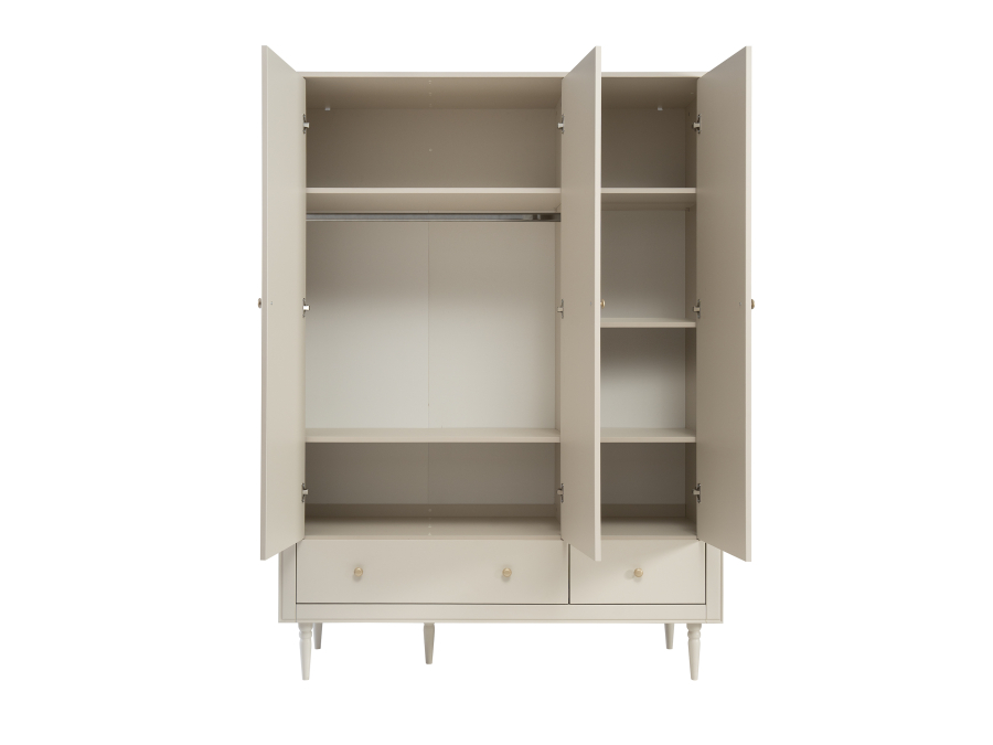 Pinio Petite 3-deurs kledingkast - champagne - Afbeelding 3