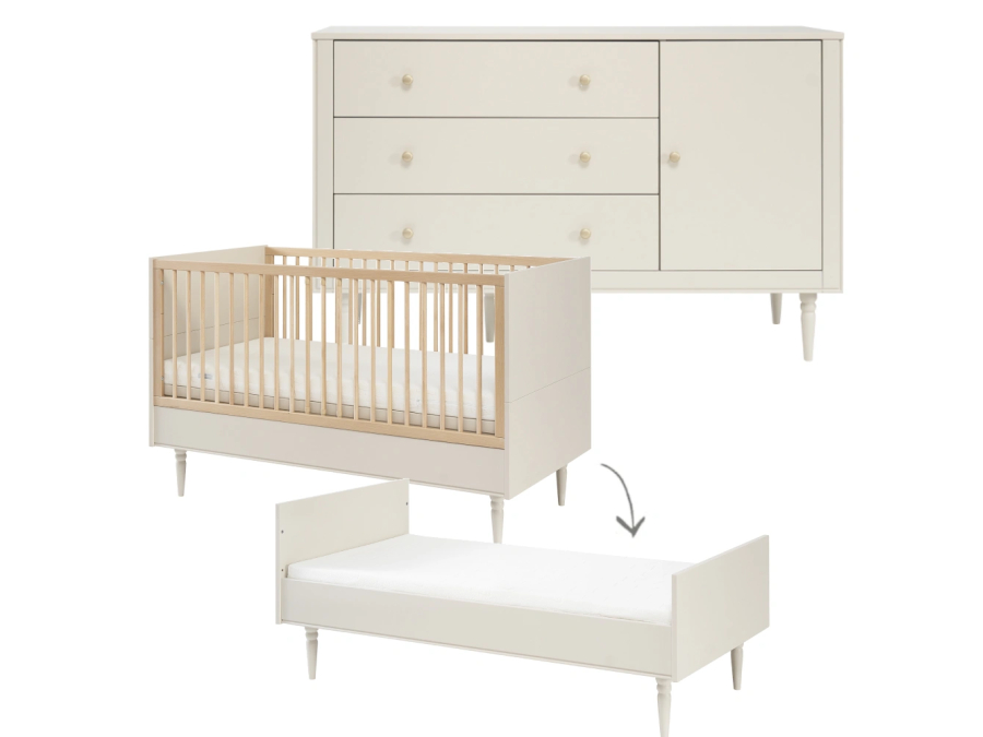 Pinio Petite 2-delige meegroeikamer met grote commode - champagne