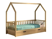 Vipack Cabane huisbed MH met bedlade 90x200 - massief eiken