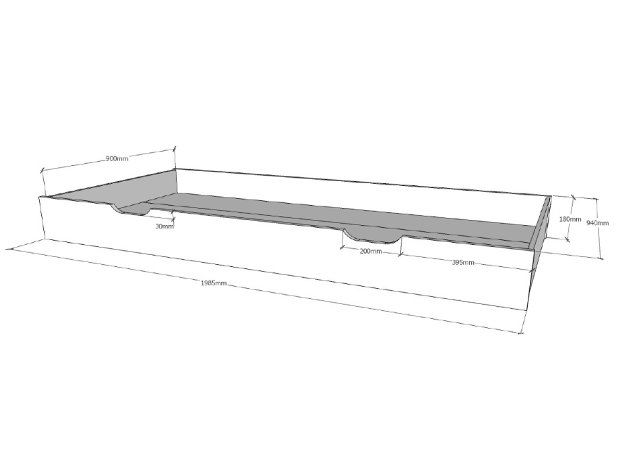 Vipack Dallas / Cabane onderschuifbed eiken - Afbeelding 2