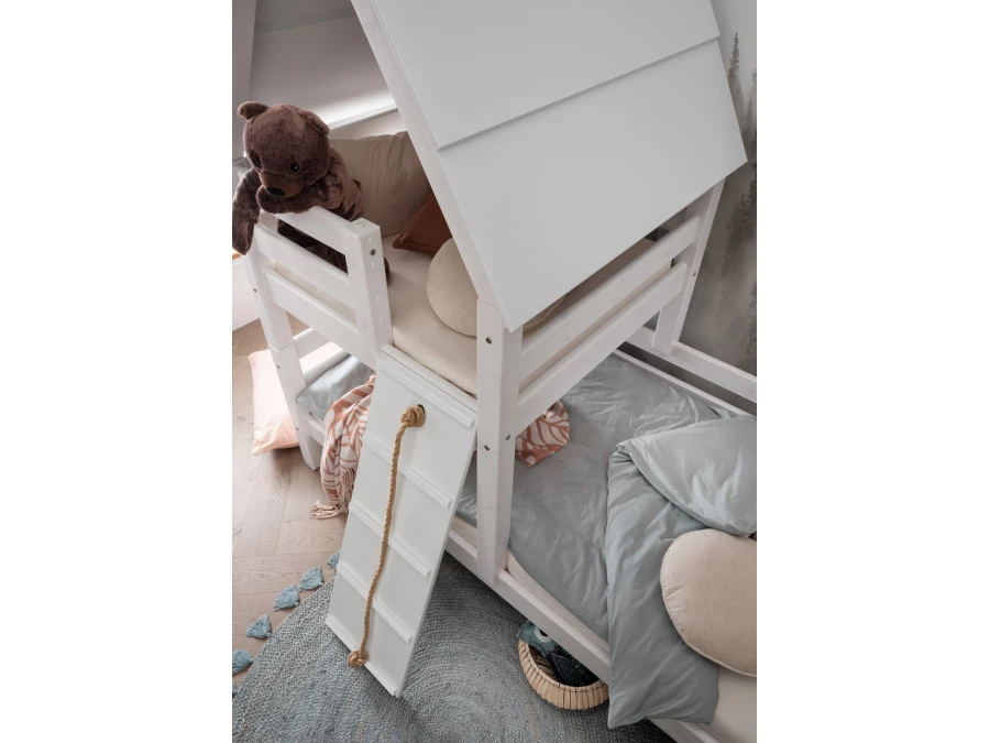 Infanskids huisbed met speeltoren 90x200 - wit - Afbeelding 3