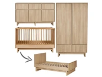 Quax Kyo 3-delige meegroeikamer met XL commode Honey Ash