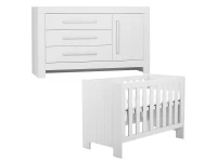 Pinio Calmo 2-delige babykamer met grote commode - wit