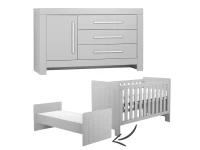 Pinio Calmo 2-delige meegroeikamer met grote commode - grijs