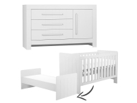 Pinio Calmo 2-delige meegroeikamer met grote commode - wit