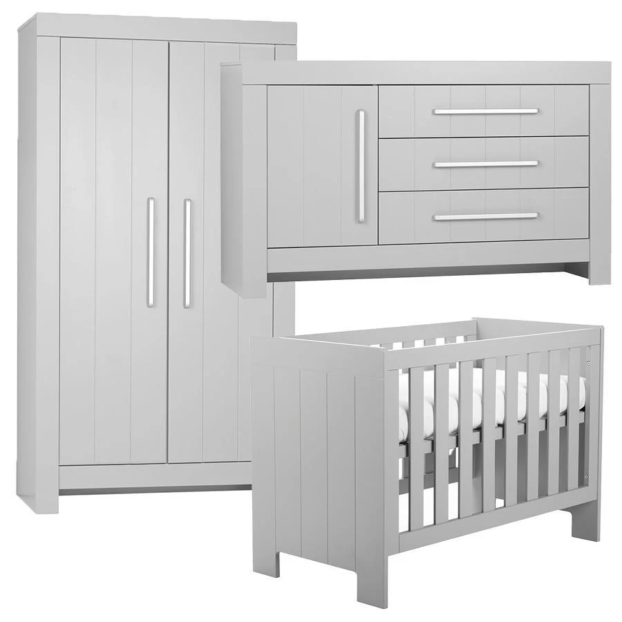 Pinio Calmo 3-delige babykamer met grote commode - grijs