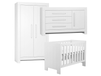 Pinio Calmo 3-delige babykamer met grote commode - wit