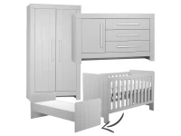 Pinio Calmo 3-delige meegroeikamer met grote commode - grijs