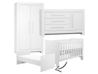 Pinio Calmo 3-delige meegroeikamer met grote commode - wit