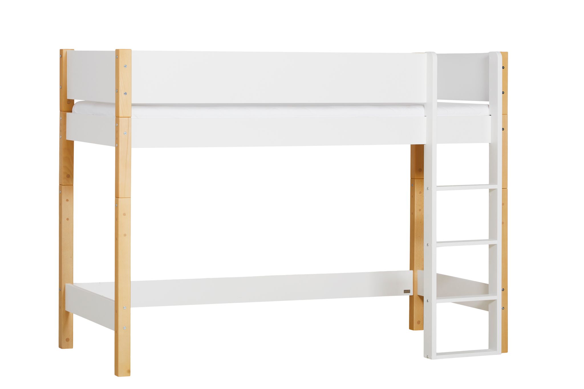 Manis-h Ask hoogslaper 90x200 wit met houten poten