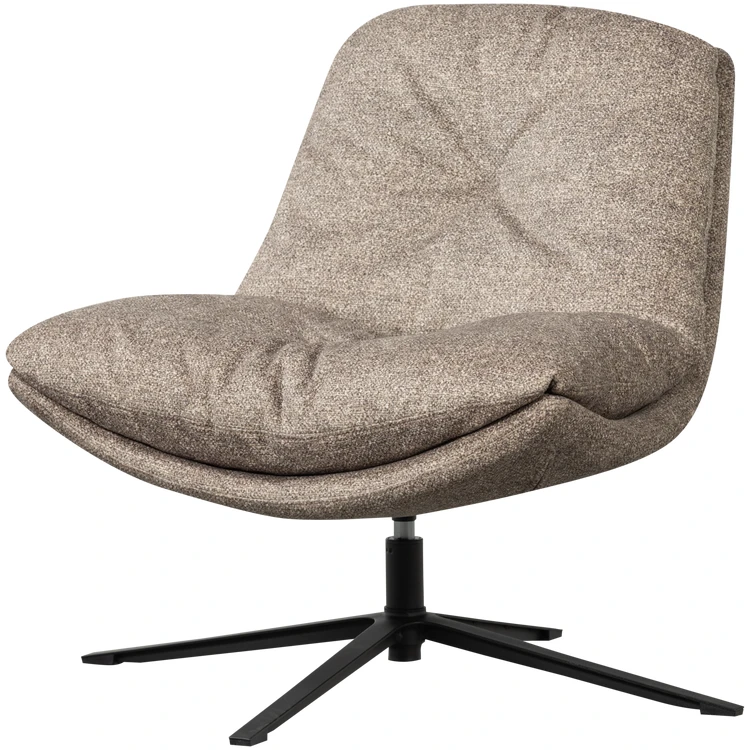 Woood Arve Draaifauteuil bedrukte stof naturel melange