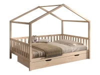 Vipack Dallas combo huisbed met bedlade 140x200 natuur