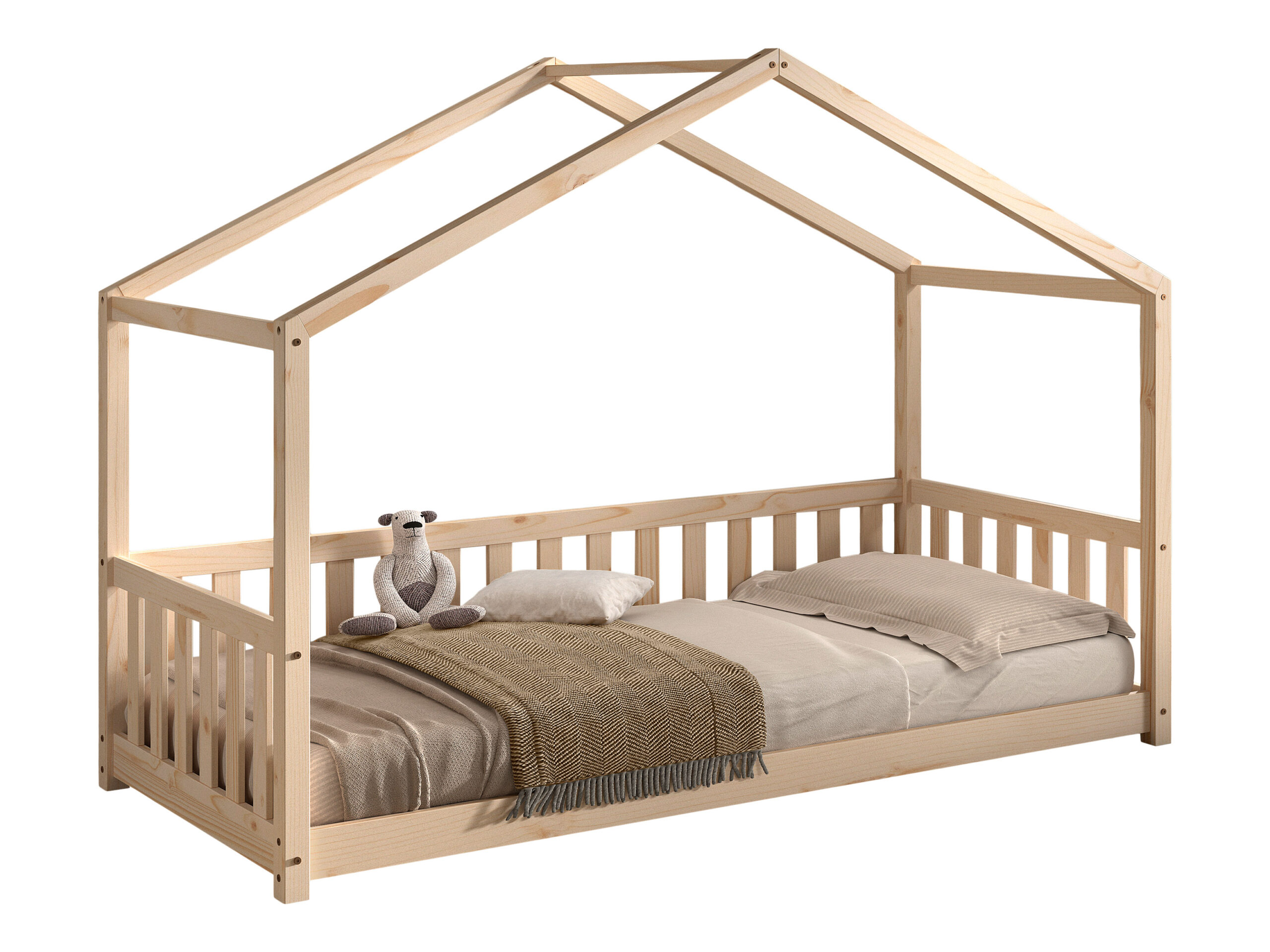 Vipack Dallas combo Montessori huisbed 90x200 natuur