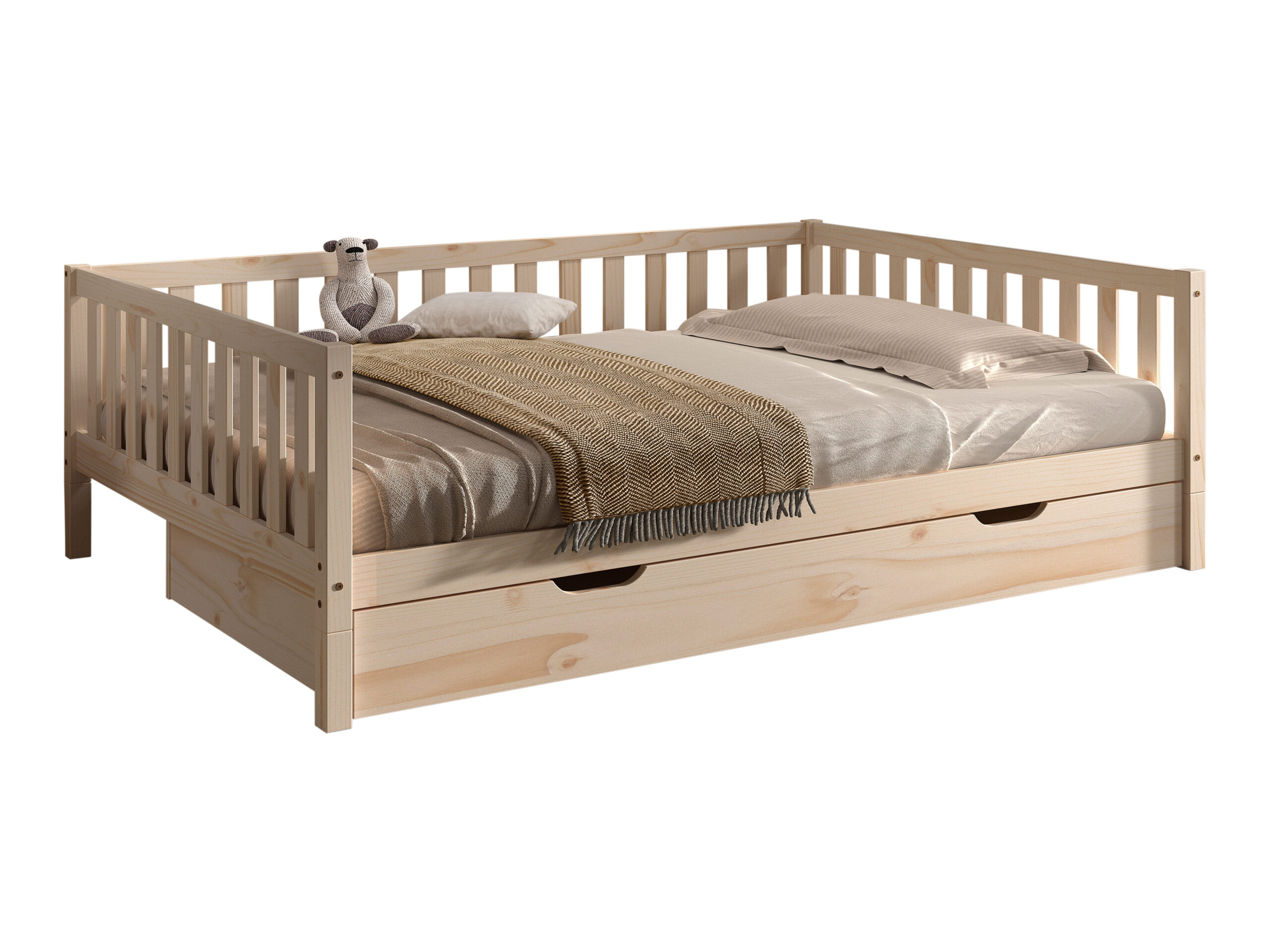 Vipack Dallas combo bed met bedlade 140x200 natuur