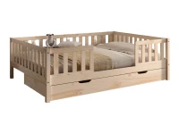 Vipack Dallas combo bed met bedlade en uitvalbeschermer 140x200 natuur