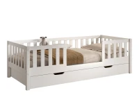 Vipack Dallas combo bed met bedlade en uitvalbeschermer 90x200 wit