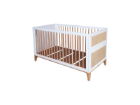 Théo-Bébé Nami Neige meegroeibed 70x140 - wit / rotan
