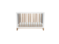 Théo-Bébé Nami Neige ombouwbaar ledikant 60x120 - wit / rotan