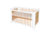 Théo-Bébé Nereides ombouwbaar ledikant 60x120 - wit / rotan