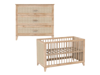 Théo-Bébé Nami Bois 2-delige babykamer - naturel / rotan